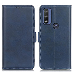 Leather Case Stands Flip Cover Holder M15L for Motorola Moto G Pure Blue