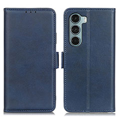 Leather Case Stands Flip Cover Holder M15L for Motorola Moto G200 5G Blue