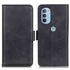 Leather Case Stands Flip Cover Holder M15L for Motorola Moto G31 Black