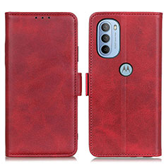 Leather Case Stands Flip Cover Holder M15L for Motorola Moto G31 Red