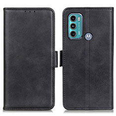 Leather Case Stands Flip Cover Holder M15L for Motorola Moto G40 Fusion Black