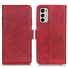 Leather Case Stands Flip Cover Holder M15L for Motorola Moto G42 Red