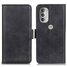 Leather Case Stands Flip Cover Holder M15L for Motorola Moto G51 5G Black