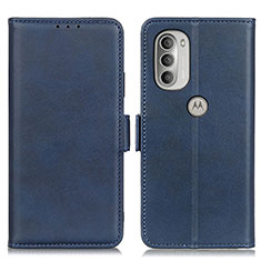 Leather Case Stands Flip Cover Holder M15L for Motorola Moto G51 5G Blue