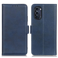 Leather Case Stands Flip Cover Holder M15L for Motorola Moto G52j 5G Blue