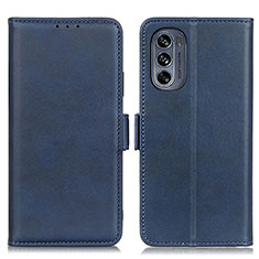Leather Case Stands Flip Cover Holder M15L for Motorola Moto G62 5G Blue