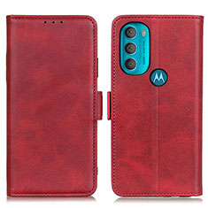 Leather Case Stands Flip Cover Holder M15L for Motorola Moto G71 5G Red