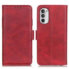 Leather Case Stands Flip Cover Holder M15L for Motorola Moto G82 5G Red