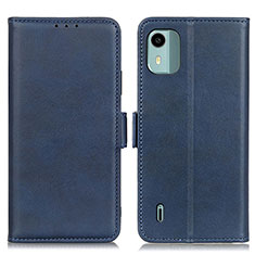 Leather Case Stands Flip Cover Holder M15L for Nokia C12 Blue