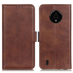 Leather Case Stands Flip Cover Holder M15L for Nokia C200 Brown