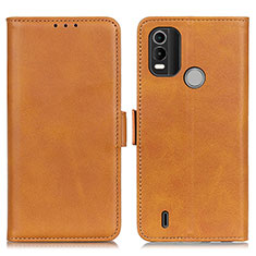Leather Case Stands Flip Cover Holder M15L for Nokia G11 Plus Light Brown