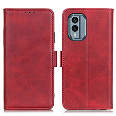 Leather Case Stands Flip Cover Holder M15L for Nokia X30 5G Red