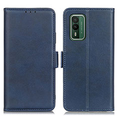 Leather Case Stands Flip Cover Holder M15L for Nokia XR21 Blue