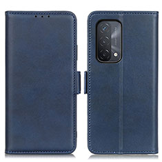 Leather Case Stands Flip Cover Holder M15L for OnePlus Nord N200 5G Blue
