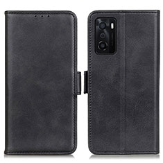 Leather Case Stands Flip Cover Holder M15L for Oppo A55S 5G Black