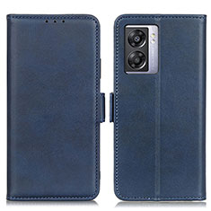 Leather Case Stands Flip Cover Holder M15L for Oppo A56S 5G Blue