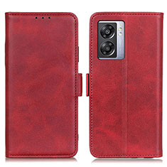 Leather Case Stands Flip Cover Holder M15L for Oppo A77 5G Red