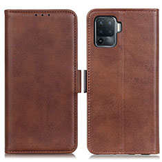 Leather Case Stands Flip Cover Holder M15L for Oppo A94 4G Brown