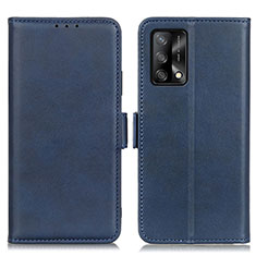 Leather Case Stands Flip Cover Holder M15L for Oppo A95 4G Blue