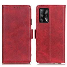 Leather Case Stands Flip Cover Holder M15L for Oppo A95 4G Red