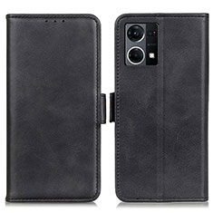 Leather Case Stands Flip Cover Holder M15L for Oppo F21 Pro 4G Black