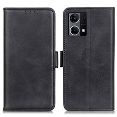 Leather Case Stands Flip Cover Holder M15L for Oppo F21s Pro 4G Black