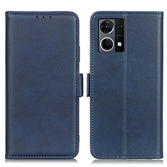 Leather Case Stands Flip Cover Holder M15L for Oppo F21s Pro 4G Blue