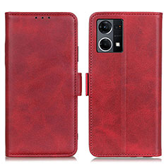 Leather Case Stands Flip Cover Holder M15L for Oppo F21s Pro 4G Red
