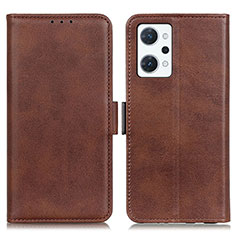 Leather Case Stands Flip Cover Holder M15L for Oppo Reno7 A Brown
