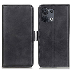 Leather Case Stands Flip Cover Holder M15L for Oppo Reno8 5G Black