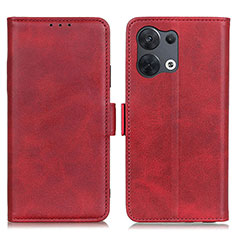 Leather Case Stands Flip Cover Holder M15L for Oppo Reno8 5G Red