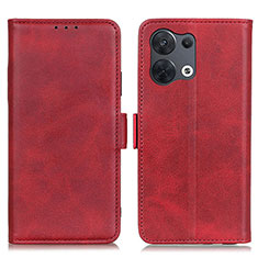 Leather Case Stands Flip Cover Holder M15L for Oppo Reno9 Pro+ Plus 5G Red