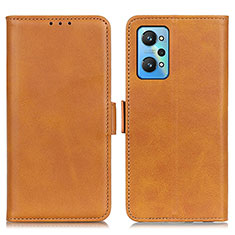 Leather Case Stands Flip Cover Holder M15L for Realme GT Neo 3T 5G Light Brown