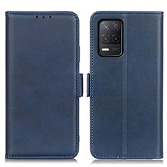 Leather Case Stands Flip Cover Holder M15L for Realme Q3i 5G Blue