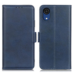 Leather Case Stands Flip Cover Holder M15L for Samsung Galaxy A03 Core Blue