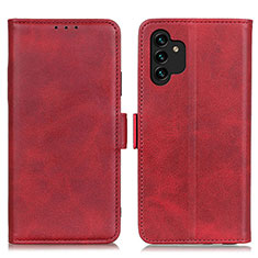 Leather Case Stands Flip Cover Holder M15L for Samsung Galaxy A04s Red