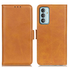 Leather Case Stands Flip Cover Holder M15L for Samsung Galaxy F23 5G Light Brown