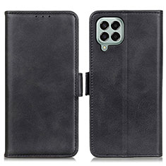 Leather Case Stands Flip Cover Holder M15L for Samsung Galaxy M33 5G Black