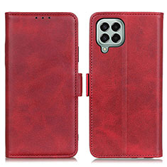 Leather Case Stands Flip Cover Holder M15L for Samsung Galaxy M33 5G Red
