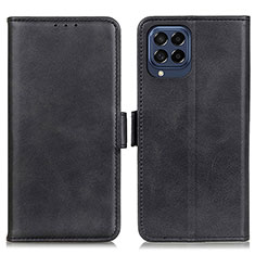 Leather Case Stands Flip Cover Holder M15L for Samsung Galaxy M53 5G Black