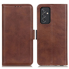 Leather Case Stands Flip Cover Holder M15L for Samsung Galaxy Quantum2 5G Brown