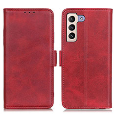 Leather Case Stands Flip Cover Holder M15L for Samsung Galaxy S21 FE 5G Red