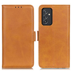 Leather Case Stands Flip Cover Holder M15L for Samsung Galaxy S23 FE 5G Light Brown