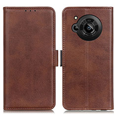 Leather Case Stands Flip Cover Holder M15L for Sharp Aquos R7 Brown