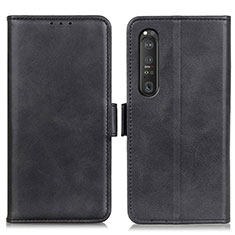 Leather Case Stands Flip Cover Holder M15L for Sony Xperia 1 III Black