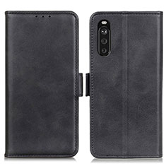 Leather Case Stands Flip Cover Holder M15L for Sony Xperia 10 III Black