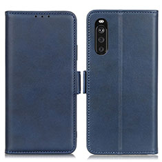 Leather Case Stands Flip Cover Holder M15L for Sony Xperia 10 III Blue
