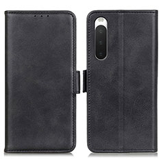 Leather Case Stands Flip Cover Holder M15L for Sony Xperia 10 IV Black