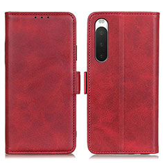 Leather Case Stands Flip Cover Holder M15L for Sony Xperia 10 IV Red