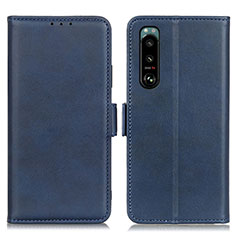 Leather Case Stands Flip Cover Holder M15L for Sony Xperia 5 III Blue